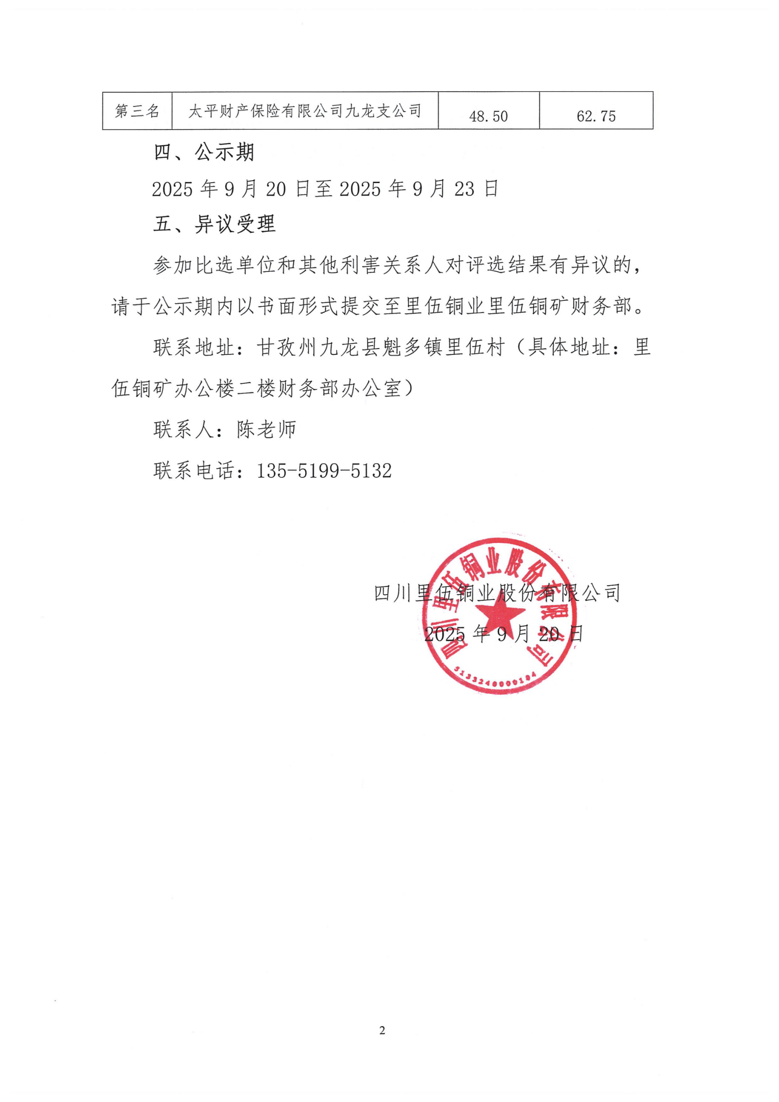 四川里伍铜业股份有限公司及子公司九龙县雅砻江矿业有限责任公司安全生产责任险比选结果公示_02.png